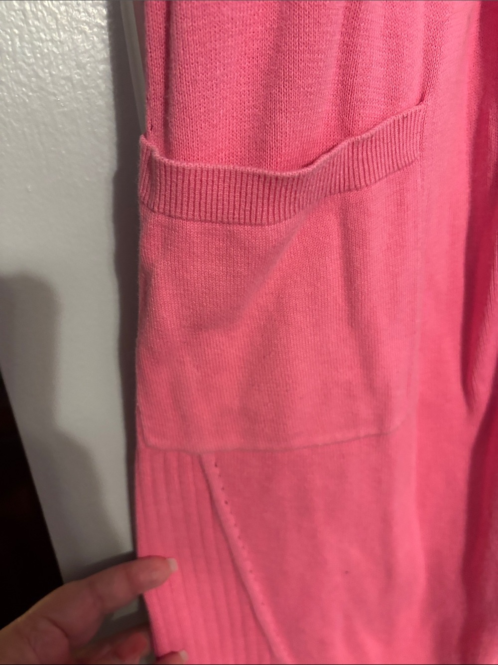 Talbots Pink Open-Front Ribbed Cardigan - Picture 2 of 5